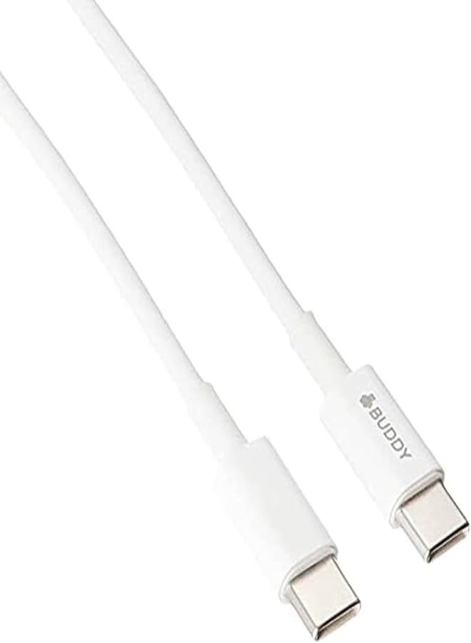 BUDDY BU-CC40 PD USB-C to USB-C Cable 40W Fast Charge 1M White